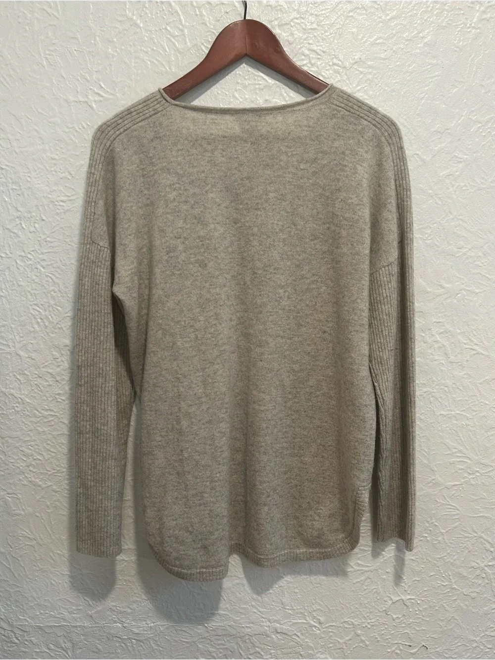 Sundance Light Beige 100% Cashmere Crewneck Sweater